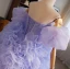 Fashion Lavender Ruffle Prom Dresses 2024 Ball Gown Strapless Puffy Short Sleeve Backless Sweep Train Prom Formal Dresses