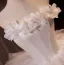 Leichtes Weiß Applikationen Fallende Rüsche Brautkleider / Hochzeitskleider 2024 Ballkleid Bandeau Ärmellos Rückenfreies Lange Hochzeit