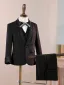 Black Sequins 5-piece Long Sleeve Boys Wedding Suits Boys Wedding Suits 2025 Coat Pants Shirt Tie Vest