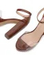 Sexy Transparent Schwarz Abend Sandalen Damen 2022 Knöchelriemen 12 cm Thick Heels Peeptoes Sandaletten Hochhackige