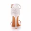 Sexy White Lace Flower Wedding Shoes 2023 Ankle Strap 11 cm Stiletto Heels Open / Peep Toe Wedding Sandals High Heels