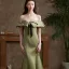 Sexy Clover Green Trumpet / Mermaid Evening Dresses 2022 Off-The-Shoulder Short Sleeve Backless Pearl Floor-Length / Long Satin Evening Party Formal Dresses