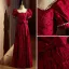 Chic / Belle Bordeaux Robe De Bal 2022 Princesse Encolure Carrée Perle Paillettes Faux Diamant Noeud Manches Courtes Dos Nu Longue Robe De Ceremonie