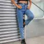 Casual High Waist Women Jeans 2021 Navy Blue Denim Bottoms Pants
