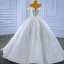 High End Weiß Perlenstickerei Pailletten Brautkleider / Hochzeitskleider 2022 Ballkleid Off Shoulder Ärmellos Rückenfreies Lange Hochzeit