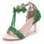 Charming Multi-Colors T-Strap Pearl Lace Flower Prom Womens Sandals 2024 7 cm Stiletto Heels Open / Peep Toe Sandals High Heels