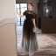 Chic / Belle Noire Perlage Perle Paillettes Robe De Soirée 2023 Princesse Col Haut Manches Courtes Longue Soirée Robe De Ceremonie