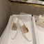 Modest / Simple Casual Summer White Womens Sandals 2022 9 cm Stiletto Heels Square Toe Womens Shoes High Heels
