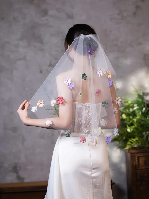Simple Blanche Tulle Appliques 0.5 m Voile De Mariée 2025