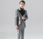 Burgundy 4-piece Long Sleeve Wedding Boys Wedding Suits 2024 Coat Pants Shirt Tie