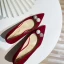 Chic / Beautiful Burgundy Suede Wedding Shoes 2022 10 cm Stiletto Heels Leather Pearl Rhinestone Pointed Toe Wedding Pumps High Heels