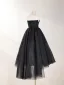 Sparkly Black Beading Sequins Flower Birthday Flower Girl Dresses 2024 A-Line / Princess Scoop Neck Sleeveless Backless Tea-length