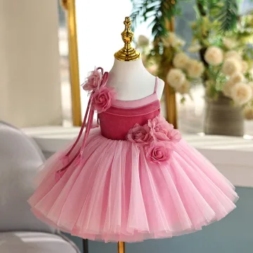 Chic Beautiful Fuchsia Appliques Birthday Flower Girl Dresses 2025 Ball Gown Spaghetti Straps Sleeveless Backless Floor Length Long Flower Girl Dresses