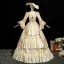 Vintage / Retro Medieval Champagne Lace Flower Sequins Prom Dresses 2025 Ball Gown Square Neckline Cap Sleeves Floor-Length / Long Prom Formal Dresses
