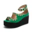 Römisch Vintage Schwarz Freizeit Niet Sandalen Damen 2022 Wasserdichte Knöchelriemen 8 cm Keilabsatz Peeptoes Sandaletten Hochhackige