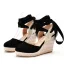 Böhmen Schwarz Plateau Strassenmode Sandalen Damen 2024 Knöchelriemen 10 cm Quadratische Zehe Sandaletten