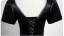 Elegant Black Glitter Prom Dresses 2025 Ball Gown Square Neckline Bow Short Sleeve Backless Floor-Length / Long Prom Formal Dresses