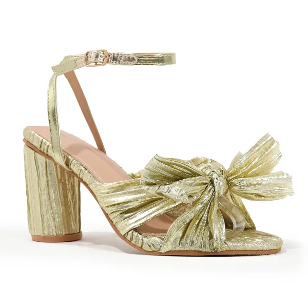 Sexy Blanche Été Vêtement de rue Sandales Femme 2023 Bride Cheville Noeud 8 cm Talons Épais Peep Toes / Bout Ouvert Sandales Talons Hauts