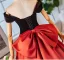 Élégant Orange Satin Robe De Bal 2024 Robe Boule De l'épaule Manches Courtes Dos Nu Noeud Longue Promo Robe De Ceremonie