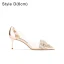 Sexy Champagne Rhinestone Bow Evening Party Pumps High Heels 2022 8 cm Stiletto Heels Pointed Toe Pumps