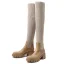 Fashion Brown Fall Winter Street Wear Sock Boots 2023 6 cm Thick Heels Round Toe Womens Boots
