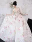 Flower Fairy Bling Bling White Sequins Flower Wedding Dresses 2025 Ball Gown Strapless Sleeveless Backless Floor-Length / Long Tulle