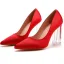 Chic / Beautiful White Transparent Crystal Prom Pumps 2023 Satin 9 cm Stiletto Heels Pointed Toe Pumps High Heels