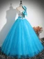 Bling Bling Azul Lentejuelas Vestidos de gala 2024 Ball Gown Sin Tirantes Sin Mangas Sin Espalda Bowknot Largos Gala Vestidos Formales