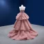 High End Charmant Rosa Fallende Rüsche Ballkleider 2022 Ballkleid Bandeau Ärmellos Perlenstickerei Perle Pailletten Sweep / Pinsel Zug Ball Festliche Kleider