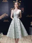 Sexy Vert Citron Robe De Soirée 2023 Princesse Bretelles Spaghetti Sans Manches Dos Nu Thé Longueur Soirée Robe De Ceremonie