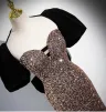 Sparkly Black Beading Sequins Evening Dresses 2024 Trumpet / Mermaid Strapless Short Sleeve Backless Bow Sweep Train Evening Party Formal Dresses