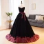 Elegante Schwarz Velour Ballkleider 2023 Ballkleid Bandeau Ärmellos Rückenfreies Schleife Stoffgürtel Hof-Schleppe Ball Festliche Kleider