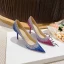 Sparkly Ocean Blue Sequins Evening Party Pumps 2023 Leather 8 cm Stiletto Heels Pointed Toe Pumps High Heels