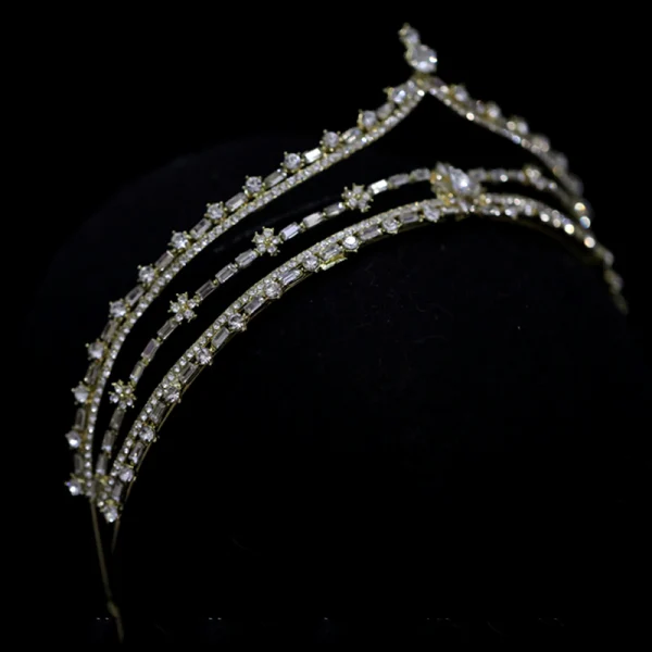 Eenvoudige Zilveren Rhinestone Legering Zirkonium Tiara Bruids Haaraccessoires 2022 Huwelijk Tiara