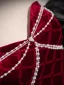 Sexy Burgundy Beading Pearl Evening Dresses 2024 Trumpet / Mermaid Strapless Puffy Short Sleeve Backless Floor-Length / Long Evening Party Formal Dresses