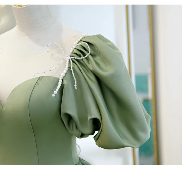 Vintage Retro Sage Green Princess Prom Dresses 2021 Crossed Straps Backless Beading Long