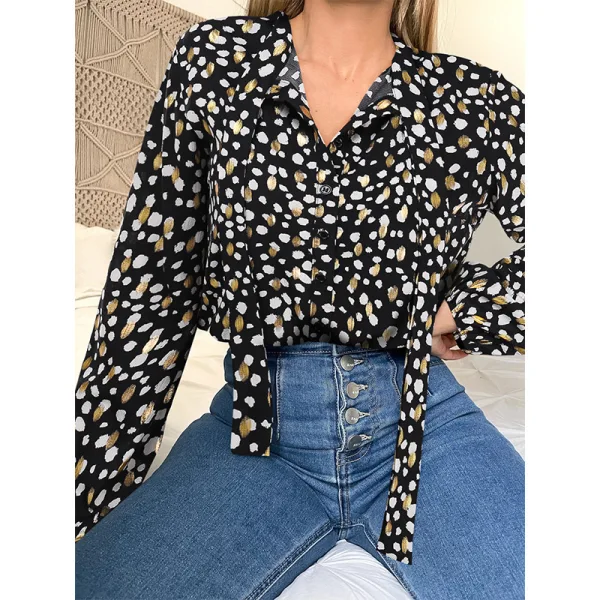 Elegant Green Printing Floral Chiffon Women Blouses 2021 Loose High Neck Work Street Wear Fall Spring Long Sleeve Tops