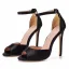 Sexy Noire Soirée Sandales Femme 2022 Bride Cheville 11 cm Talons Aiguilles Peep Toes / Bout Ouvert Sandales Talons Hauts