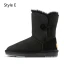Confortable Marron Daim Vêtement de rue Hiver Bottes De Neige 2024 Cuir À Bout Rond Bottes Femme