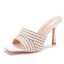 Sexy White Evening Party Pearl Rhinestone Summer Womens Sandals 2023 9 cm Stiletto Heels Open / Peep Toe Sandals High Heels