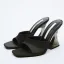 Fashion Black Casual Satin Womens Sandals 2022 9 cm Crystal Stiletto Heels Open / Peep Toe Sandals High Heels