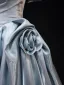 Fashion Sky Blue Ball Gown Prom Dresses 2025 Off-The-Shoulder Short Sleeve Backless Sweep Train Prom Formal Dresses