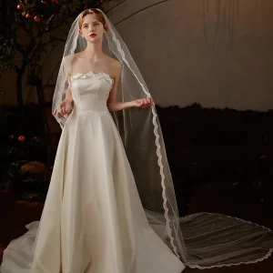 Elegant White 3 M Wedding Veils 2025 Tulle