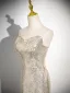 Sexy Glitzernden Champagner Pailletten Abendkleider 2024 Meerjungfrau Spaghettiträger Ärmellos Rückenfreies Lange Abend Festliche Kleider