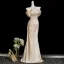 Charming Champagne Evening Dresses 2026 Trumpet / Mermaid Off-The-Shoulder Short Sleeve Backless Floor-Length / Long Formal Dresses