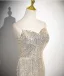 Sexy Glitzernden Champagner Pailletten Abendkleider 2024 Meerjungfrau Spaghettiträger Ärmellos Rückenfreies Lange Abend Festliche Kleider