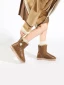 Fashion Beige Street Wear Flat Snow Boots 2024 Leather Round Toe Womens Boots