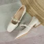 Chic / Beautiful Beige Prom Pearl Pumps 2023 Satin 3 cm Low Heel Thick Heels Square Toe Pumps High Heels
