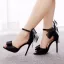 Sexy Noire Soirée Bride Cheville Noeud Sandales Femme 2025 11 cm Talons Aiguilles Peep Toes / Bout Ouvert Sandales Talons Hauts