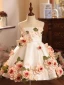 Flower Fairy Ivory Appliques Birthday Short Flower Girl Dresses 2024 Scoop Neck Sleeveless Backless